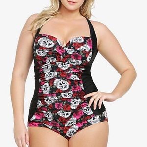 Like new Torrid size 2 Skull one piece swimsuit